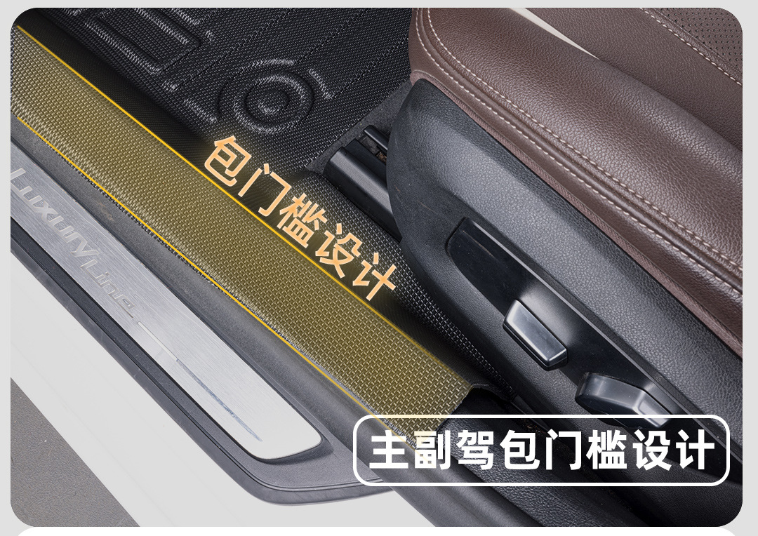 Tpe Car Door Sill Mats, Custom-Fit, Full Coverage, Thickened, High Wear Resistance, Non-Slip Carpet Mats, Tpe Automotive