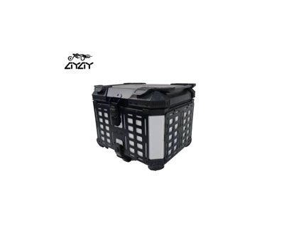 45L aluminum alloy tail box, non-expanding, white model, motorcycle trunk (Motorcycle trunk) - black