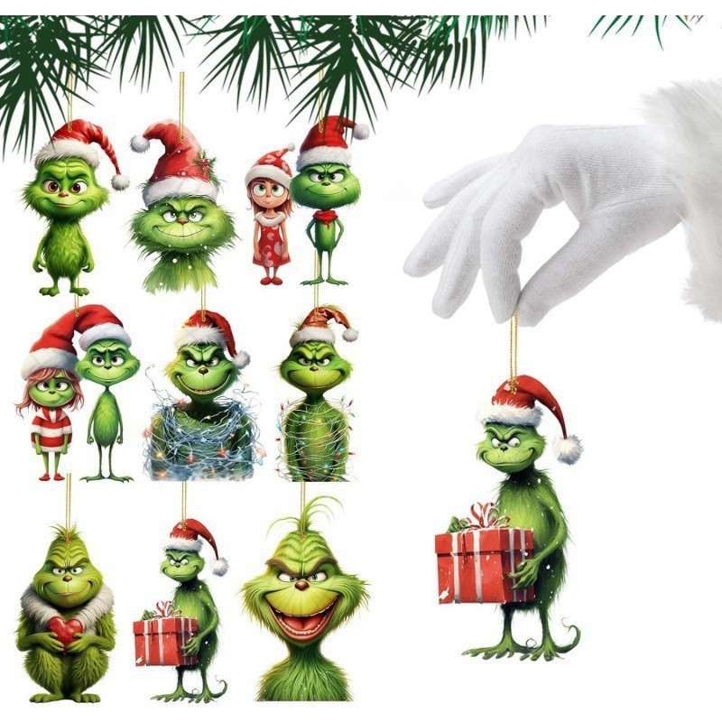 クリスマスグリーン奇ペンダントクリスマスツリー装飾祝日装飾用品ペンダントアクリル家庭クリスマスペンダント|undefined