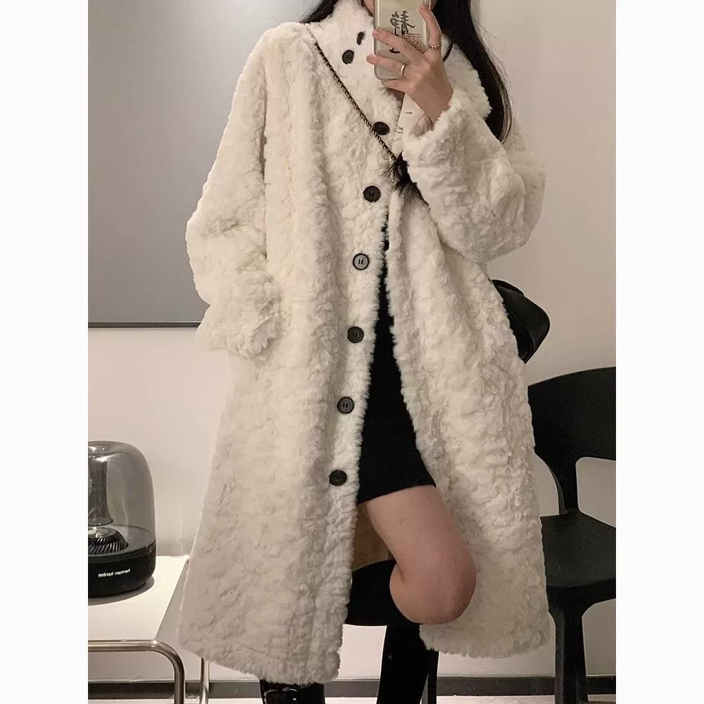 Long design velvet jacket, loose fit, increased thickness