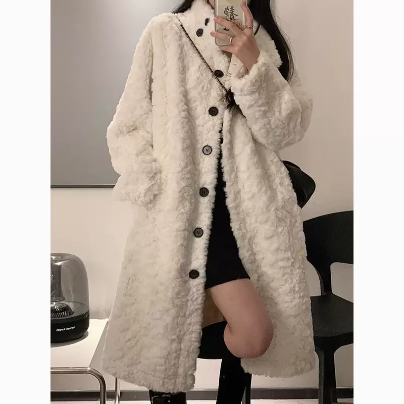 Long design velvet jacket, loose fit, increased thickness