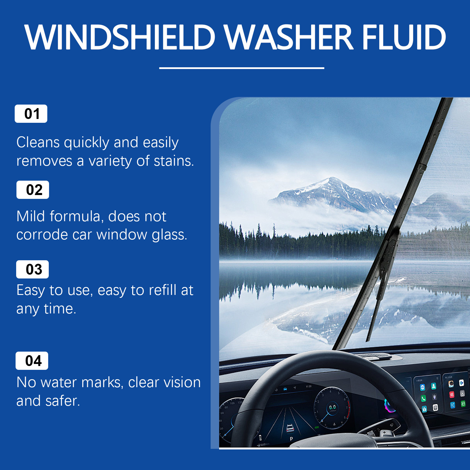 Rayhong Windshield Washer Fluid Car Glass Anti-Fog Water Repellent Penetration Decomposition Stubborn Oil Film Cleaner