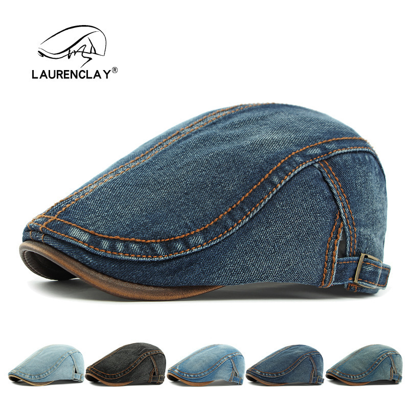 Spring New Style Washed Denim Hat Men's Beret British Retro Peaked Cap Women's Casual Forward Cap Painter's Hat Spring New Style Washed Denim Hat Men's Beret British Retro Peaked Cap Women's Casual Forward Cap Painter's Hat