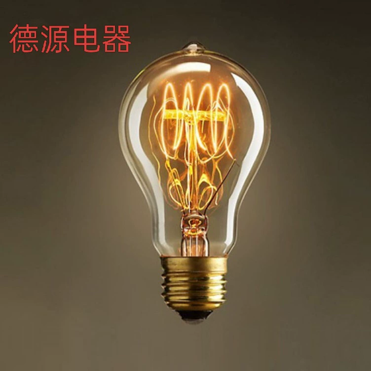 Прямые продажи с фабрики, лампа Эдисона в стиле ретро с карбоновой нитью A19, четыре кольца