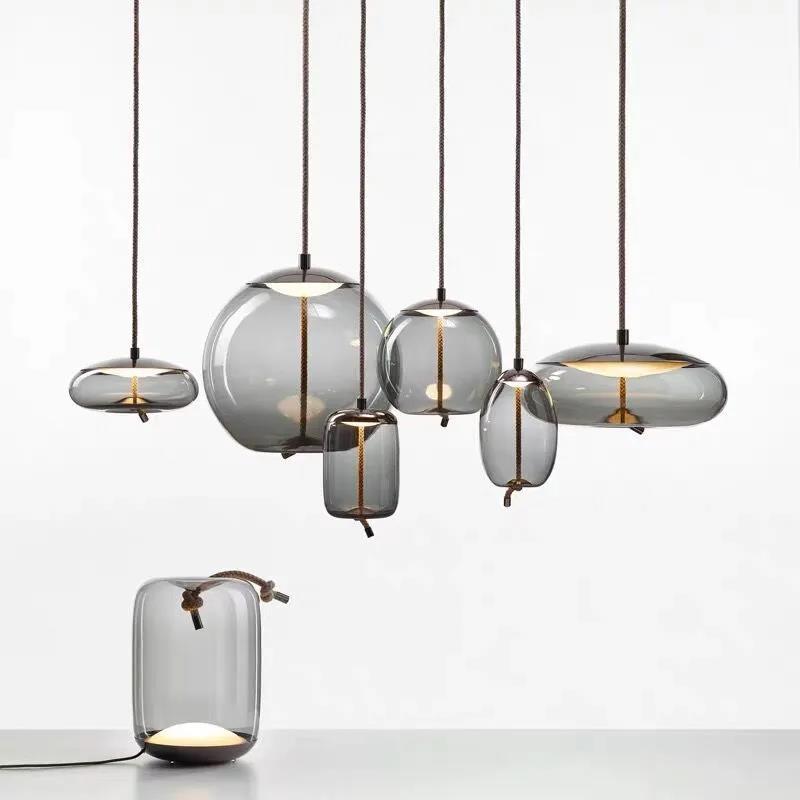 北歐餐廳吊燈現代簡約吧檯燈個性創意咖啡廳客廳裝飾網紅玻璃吊燈