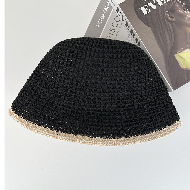 Nouveau bonnet de bassin à la mode, pliable et minimaliste, chapeau de seau d'eau, pare-soleil tricoté, petit bord, respirant et protection solaire, chapeau de pêcheur_voghion.com