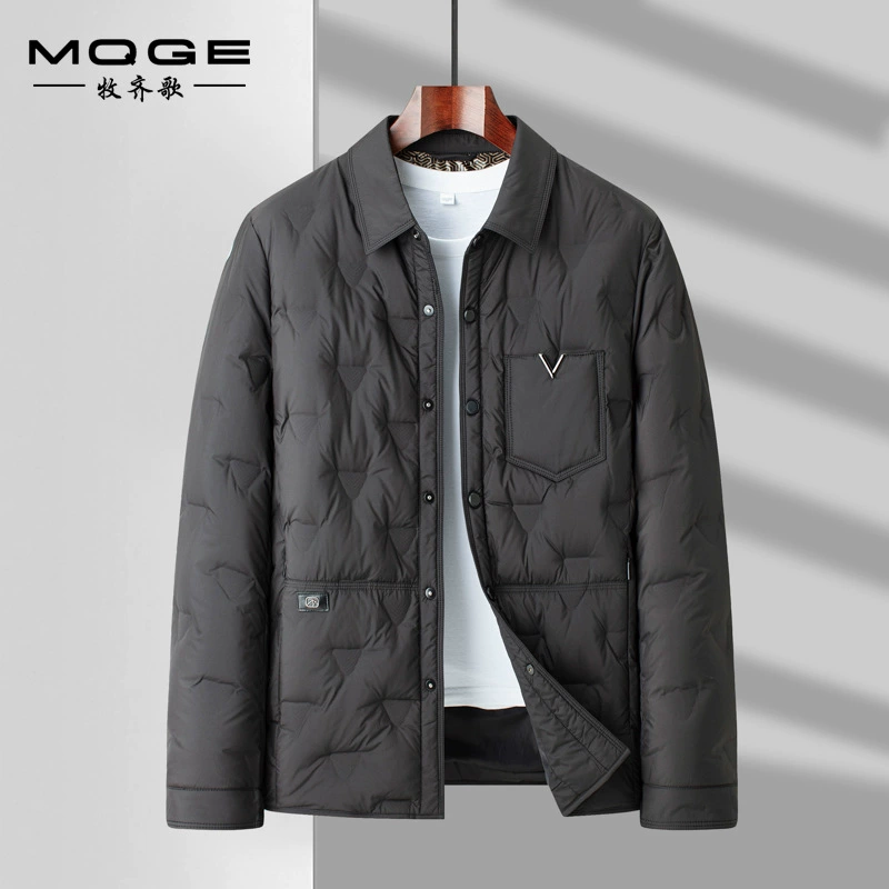 2024 зимний новый мужской пуховик модный повседневный дикий легкий продвинутый чувство отворот пуховик куртка мужской