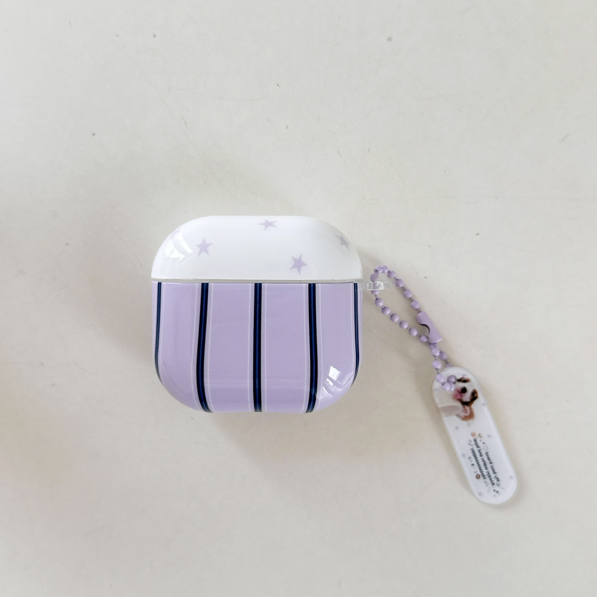 Estrellas de rayas negras y moradas para Airpods Pro2 auriculares airpods 1/2da generación colgante 3/4 pareja Pro