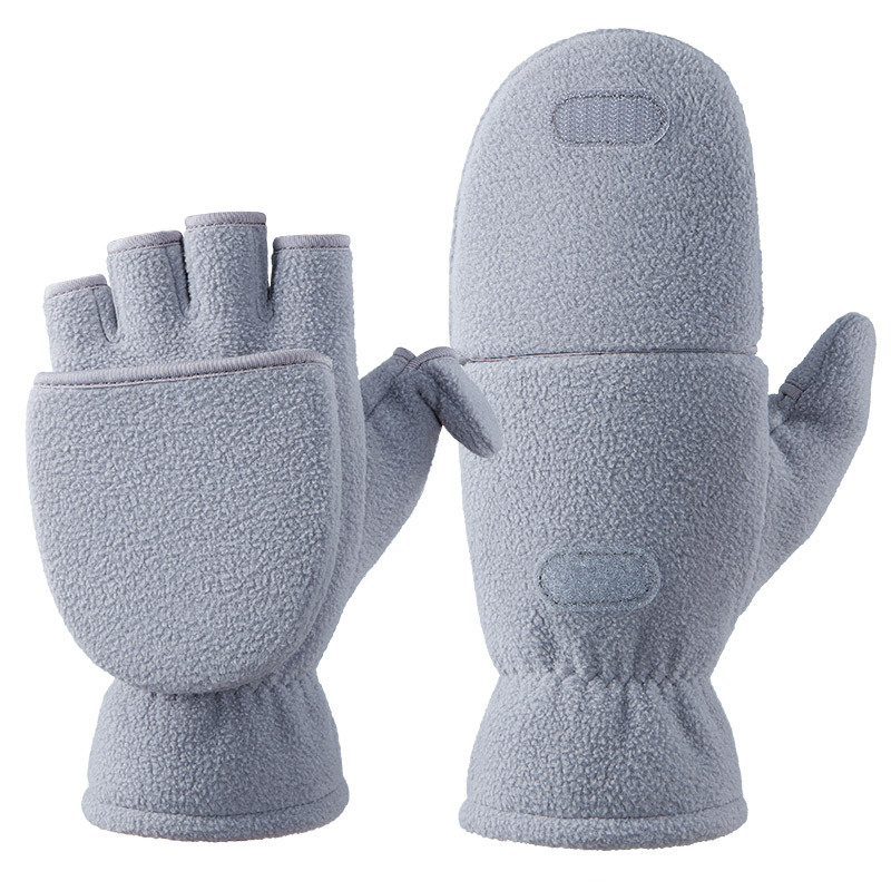 暖かい手袋男性女性ポーラーフリースクラムシェル手袋ハーフフィンガーライティングテイクアウトサイクリングカップル写真撮影冬手袋