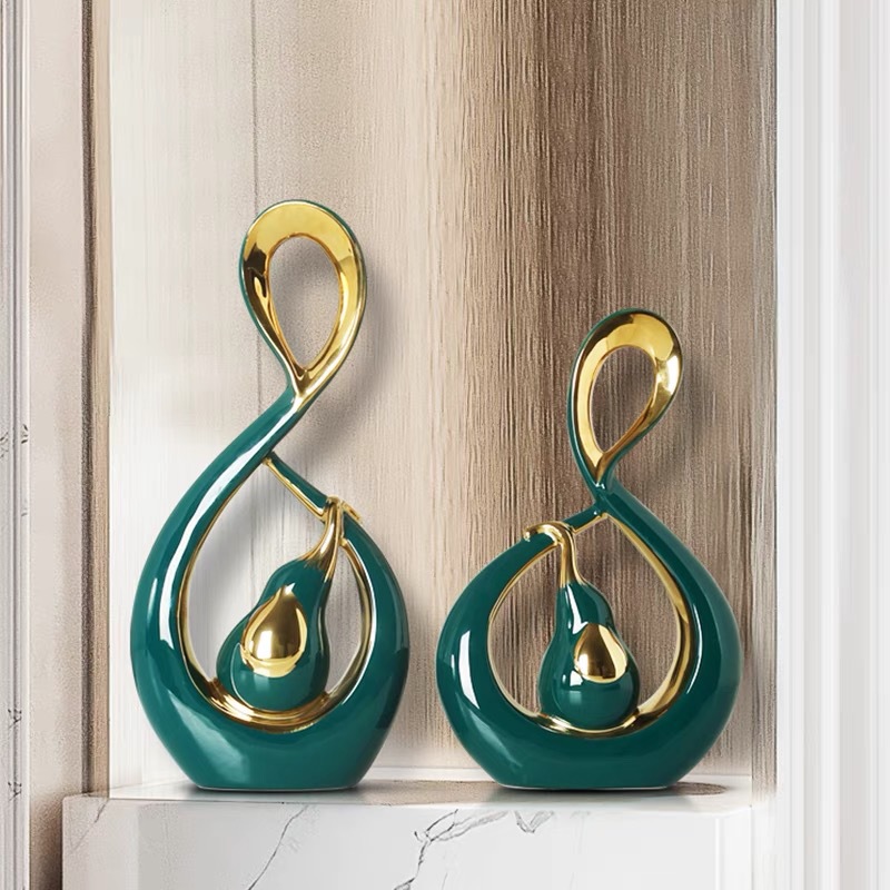 轻奢风格大象爱情陶瓷摆件 创意现代简约家居玄关客厅艺术装饰品