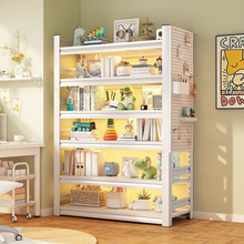 家用钢制书架置物架儿童学生简易书柜客厅多层落地储物收纳架超孟