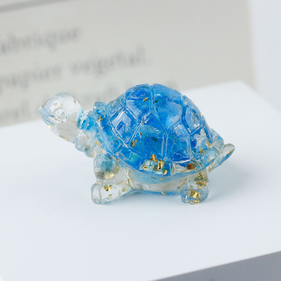 Cristal natural Animal Cristal blanco Cute Little Turtle Decoración creativa Adornos de escritorio Artesanías Decoración de coche