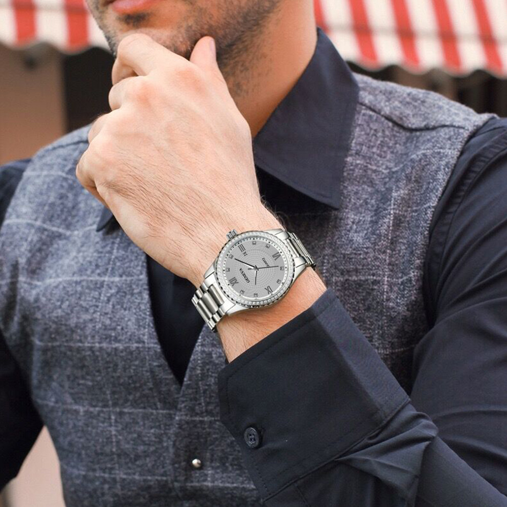 watch mens steel band watch fashion calendar quartz belt watchpicture17