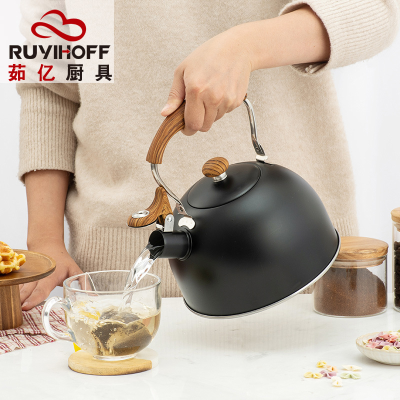 Amazon hervidor de silbato transfronterizo Amazon Negro silbato hervidor Deseo café té hervidor de agua hirviendo 5L