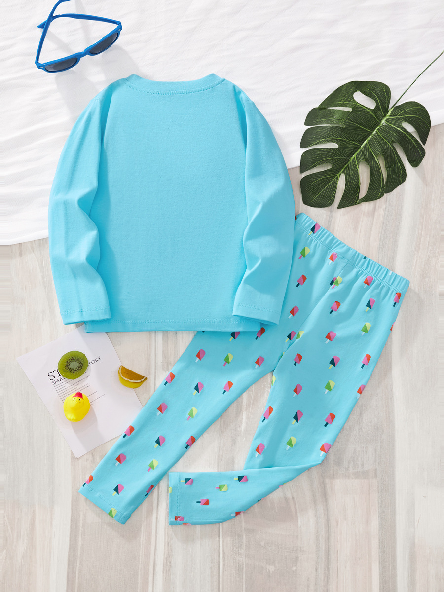 littlebitty2025 otoño nuevo estilo europeo y americano conjunto de ropa de casa para niños chaqueta de otoño para niñas pantalones de otoño ropa infantil