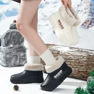 防水棉鞋圆头室外保暖女士秋冬季防滑棉靴厚底毛绒雪地靴2026新款
