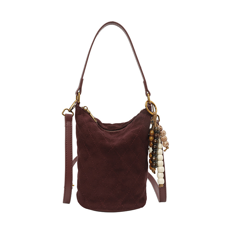 2025 otoño y invierno nuevo estilo diamante bordado bolso de cubo de agua de gran capacidad para mujeres bolso de brazo universal bolso de hombro bolso de viaje