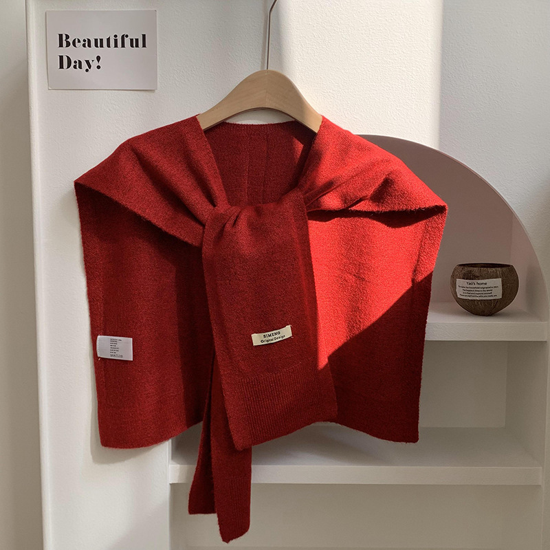 Challas de otoño de moda 2025 nuevo challas de punto de alta sensación de color sólido challas al por mayor