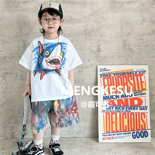 萌苏儿童短袖t恤2026新款潮牌夏款宝宝彩绘上衣中小童男童卡通T
