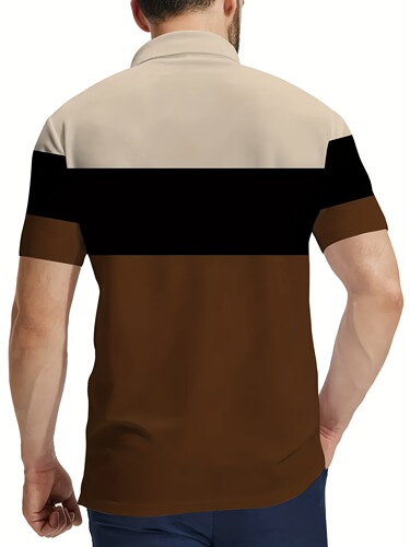 Summer Casual Short Sleeve Polo 1pc Men's Summer Casual