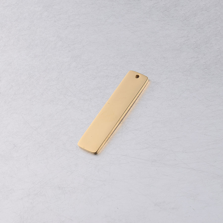 304 Stainless Steel Material Customization Laser Engraving, Solid Color, Rectangle Pattern 1 Piece 40 * 10mm Hole 1~1.9mm 304 Stainless Steel Customization Laser Engraving Solid Color Rectangle Pendant Pendant