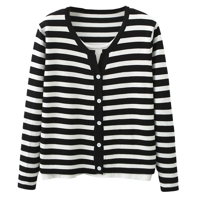 Autumn universal set, long-sleeve, knitted sweater, large size  (7), oversize