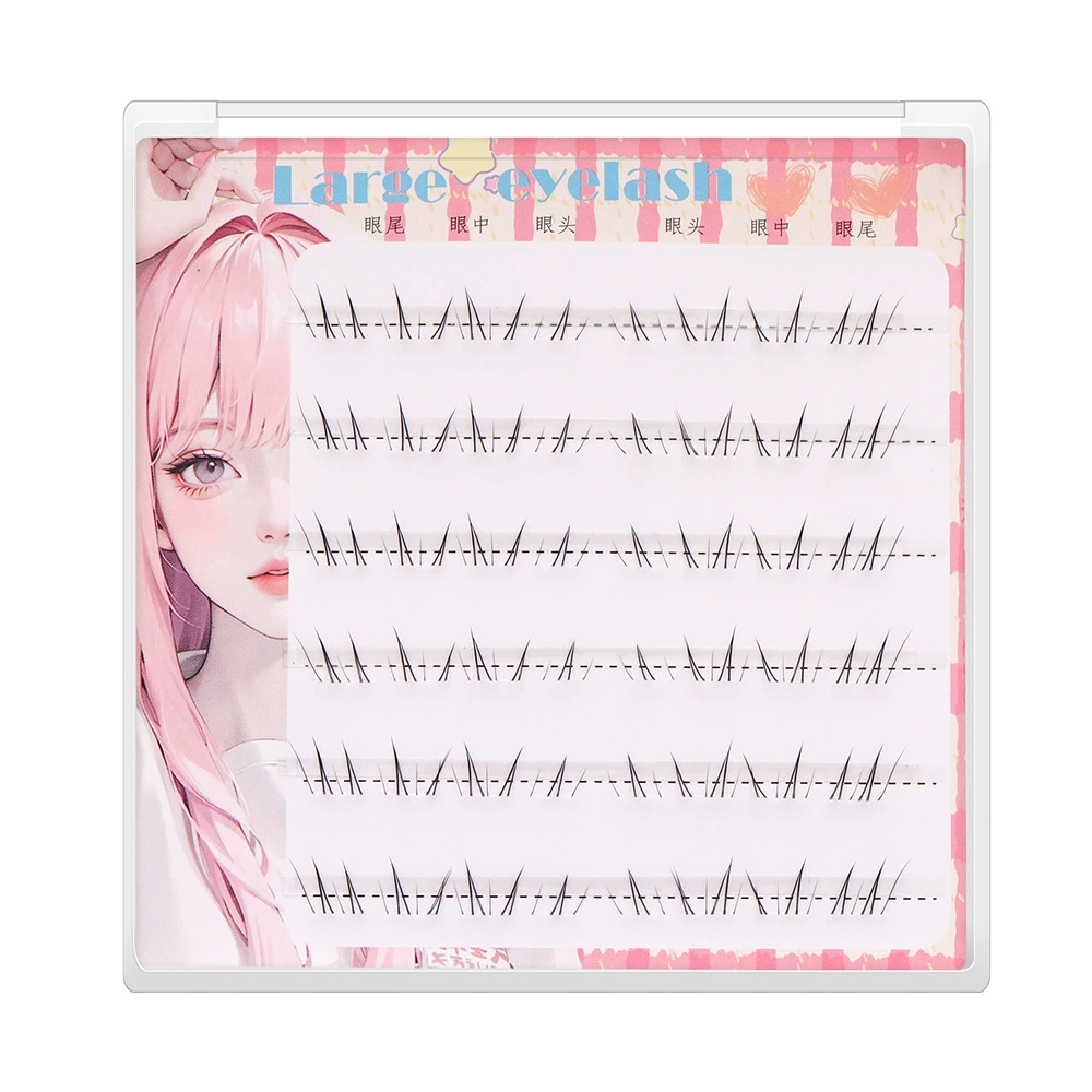 Glue-free Lower Eyelashes, 6-row Natural Simulation Clusters — single-box, multiple styles