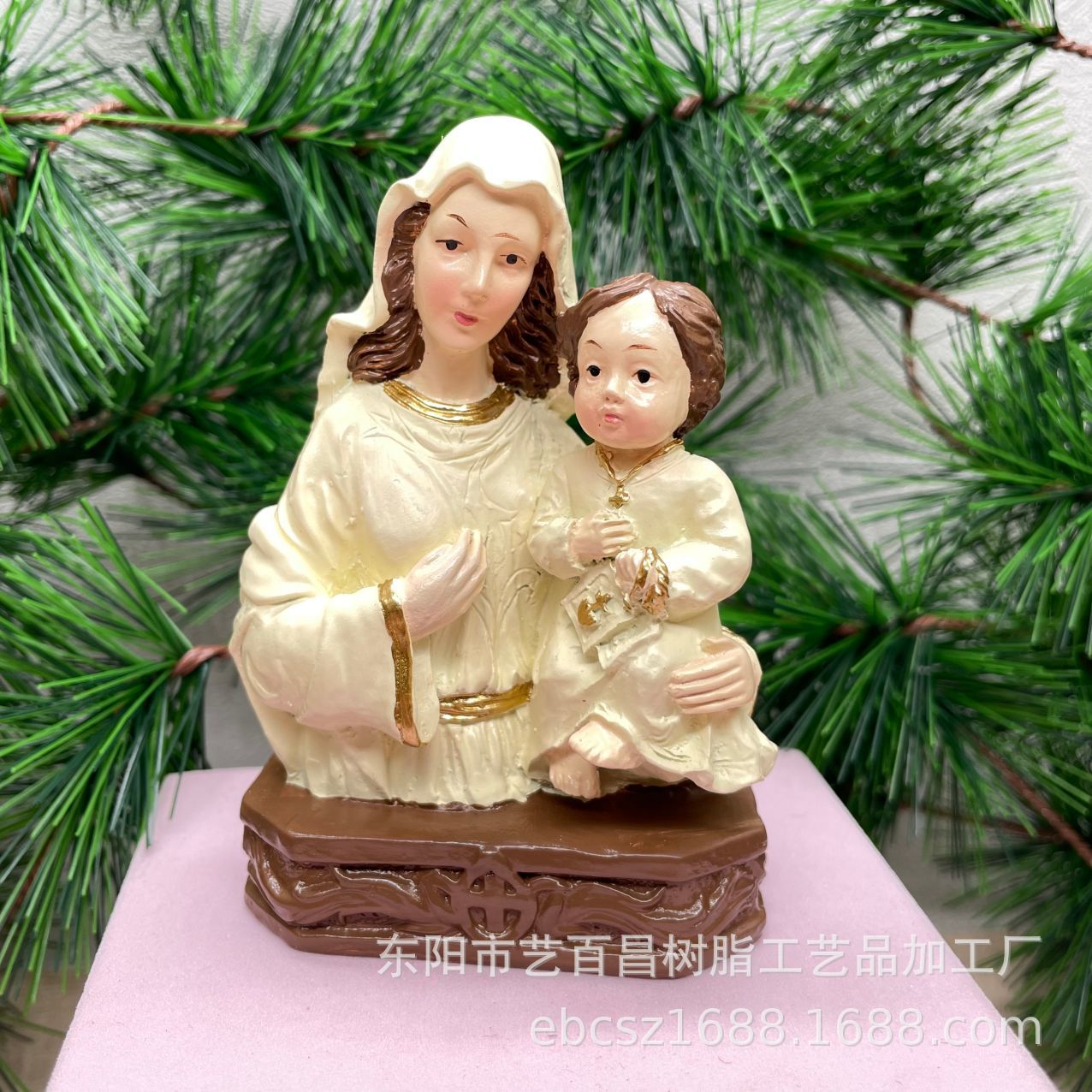 Exclusiva transfronteriza para modelos explosivos, estatua de madre e hijo de la familia santa, decoración de la iglesia, artesanías creativas de resina, decoración del hogar