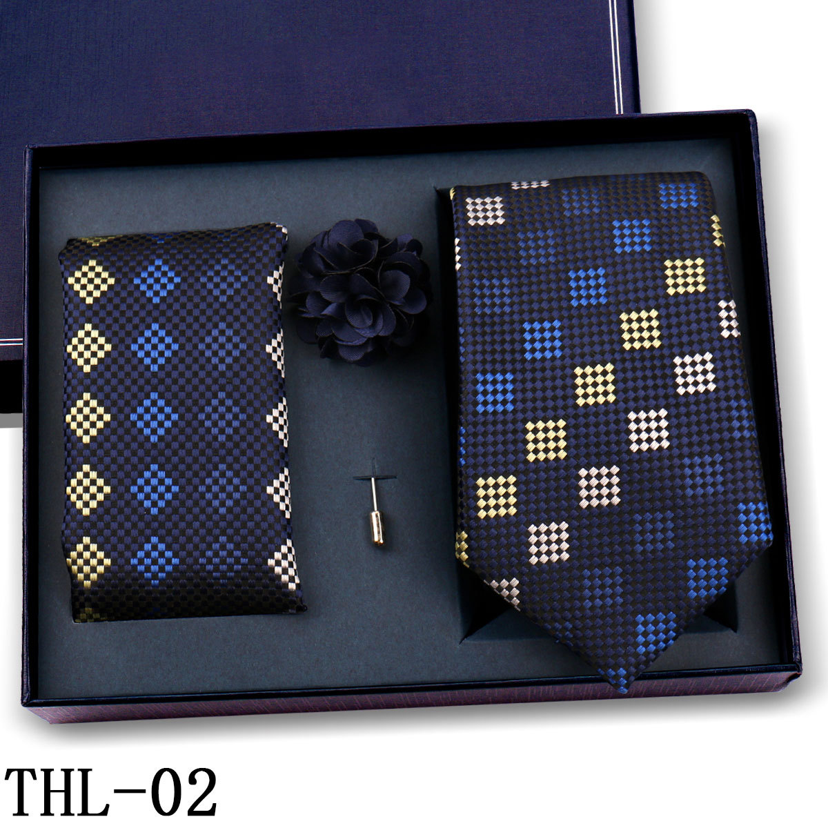 Juego de Corbata y Pañuelo para Hombre Poliéster para Bodas y Eventos de Negocios image 8