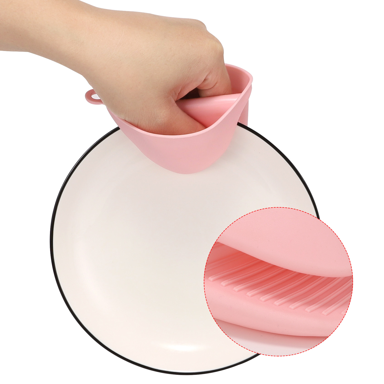 En stock espesado resistente al calor clip de mano guantes de tiburón horno de microondas resistente a altas temperaturas agarre placa clip guantes de aislamiento térmico