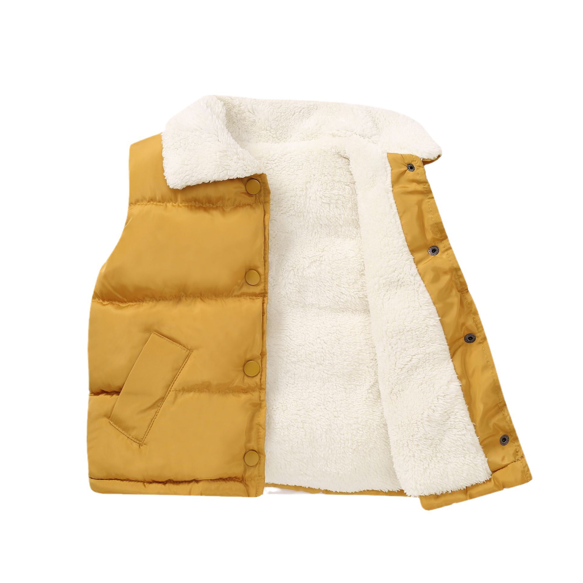 Chaleco de algodón para niños con forro polar para niños y niñas Chaleco de ropa exterior para niños mediano y grandes chaleco protector para niños Otoño e Invierno Nuevo