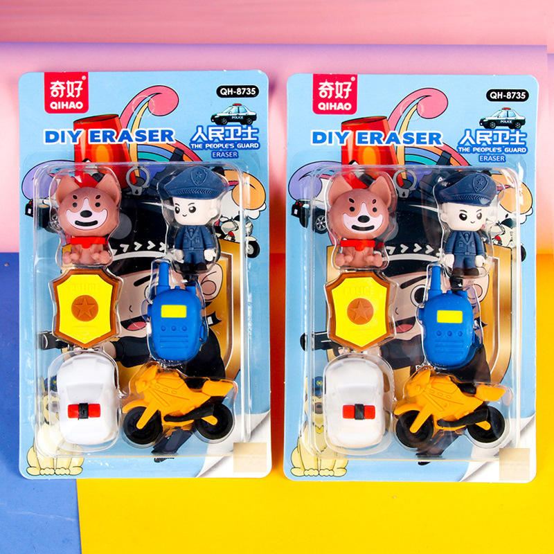 dibujos animados creativos héroes de fuego borracha simulación modelado camión de bomberos borracha desmontable pequeño premio