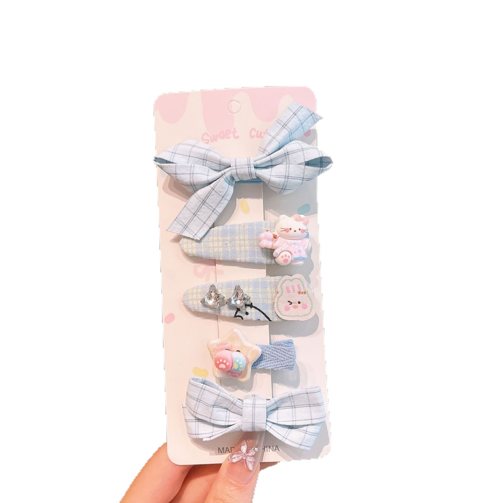 Coreana para niños rosa de encaje tela clip para el cabello nuevo arco de niñas dulce clip para el cabello joyas