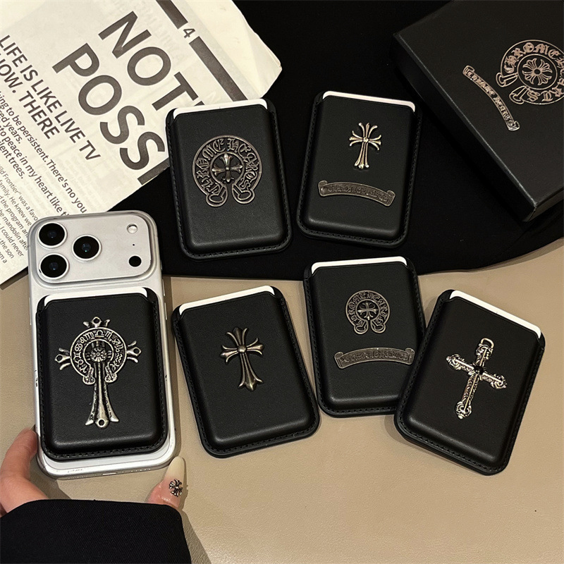 Fashionable Brand Cross Magsafe Magnetic Card Holder Holder Suitable for Apple 17Pro Mobile Phone Case Leather Id Cover Hot