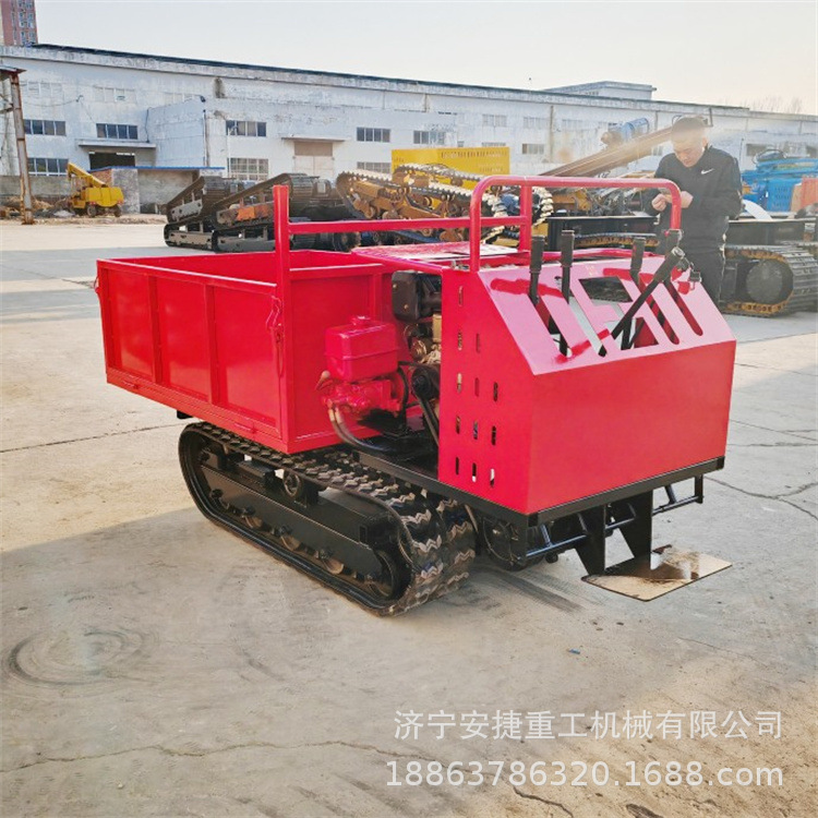 果园搬运履带运输车 小型350kg-1500kg爬山虎车 手扶式木材托运车