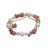 Sophisticated small design bracelet, crystal natural stone from pearl