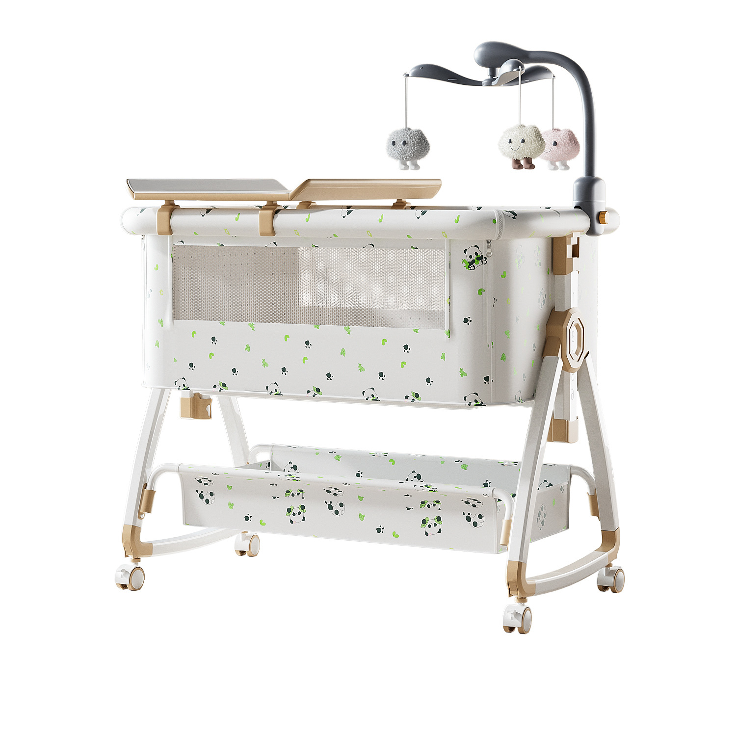 Cama de bebé móvil, cama de cuna portátil, cama de campana multifuncional plegable, cama BB, cama de empalme para recién nacidos, cama grande image 5