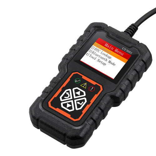 OBD2 car diagnostic code reader fault analyzer decoder with color display shows engine check CY3001