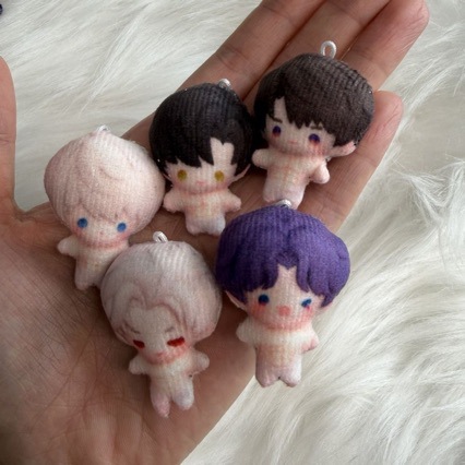 New Model of Love and Deep Space Male Character 3cm Small Doll Keychain, Cute Phone Charm Finished Product