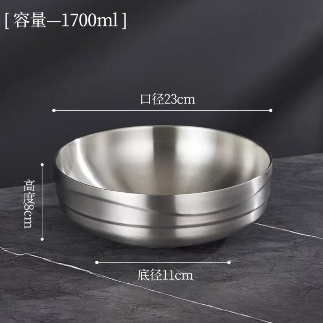 304 tazón ondulado 23 cm plata