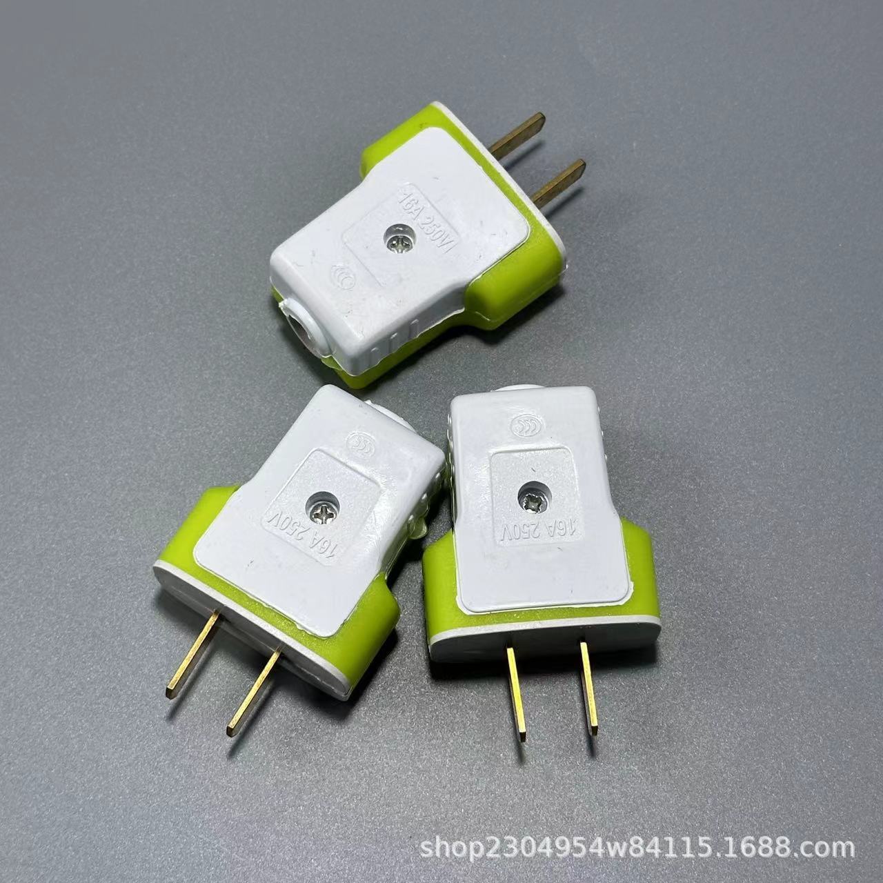 厂家直供 批发纯铜二级T字型包胶二极插头电源接线插头吸塑装固定