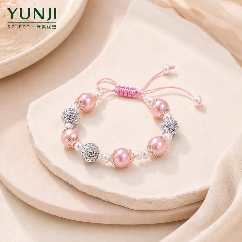 The Factory Specializes in Hot-Selling Crystal Inlaid Pearl Bracelets for Girls, Grandma’S Daughter, Neptune Bead Bracelets, Love Hearts