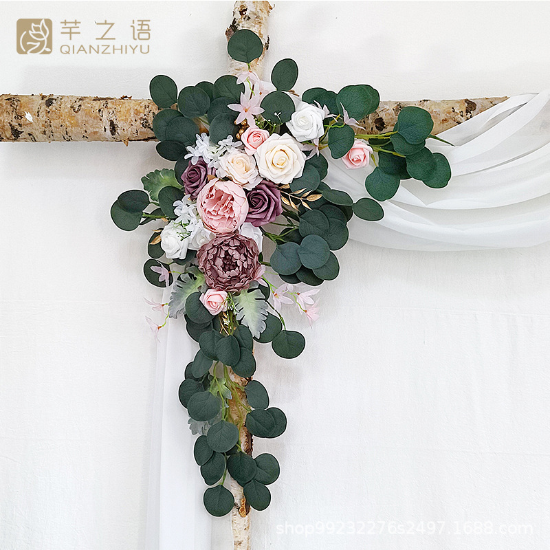 手工制作仿真绢花门楣拱门花婚礼庆典活动装饰背景户外订婚仪式