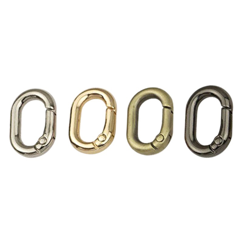 4 puntos de material de aleación de zinc denier anillo de resorte diámetro interior 13mm oval hardware accesorios de equipaje correa de hombro hebilla