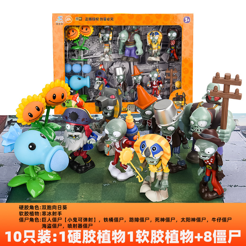 Genuino Plants vs. Zombies Toys Juego completo de dibujos animados para niños Muñecas de dibujos animados Juego de modelos de figuras