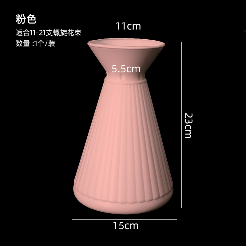 Rosa-jarrón de plástico Pack de 4