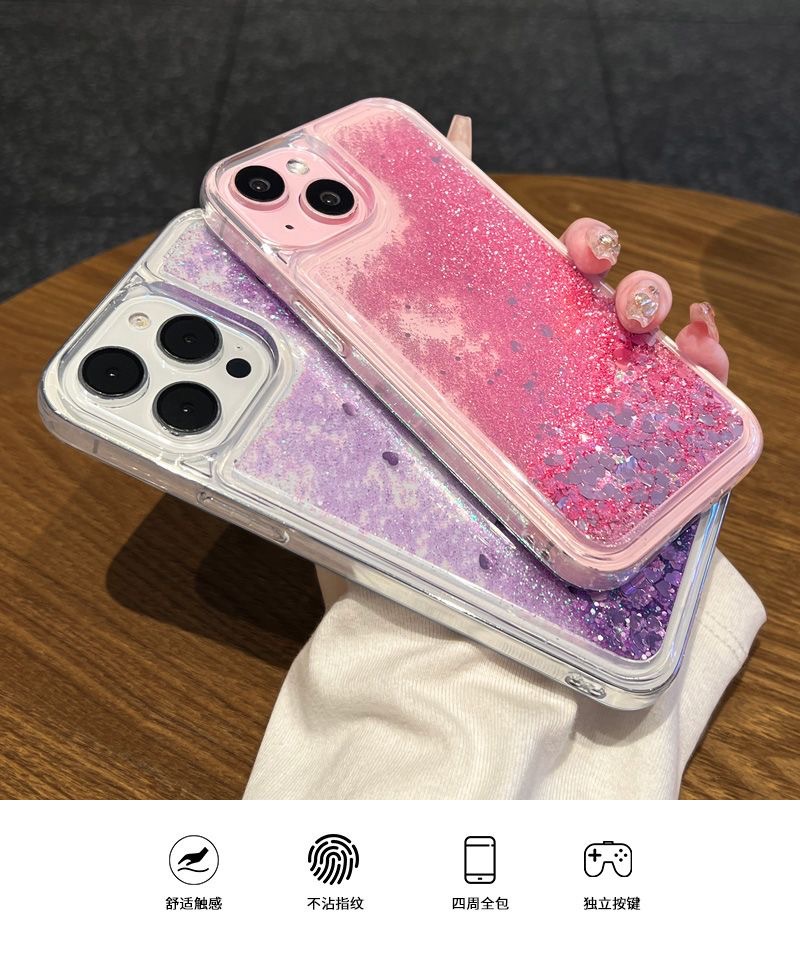TPU büyük delikli dekompresyon sıvı kum telefon kılıfı, Apple 17 Pro Max sıvı iPhone 16/14 koruyucu kılıf 15 için uygun.