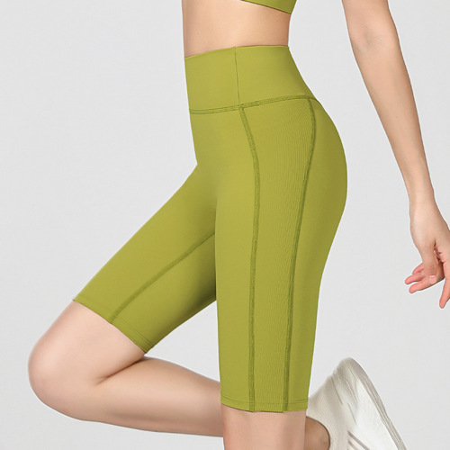 Women's sports high-waisted tight-fitting hip-lifting tummy-tightening fitness cycling pants stretch pants for summer yoga shorts