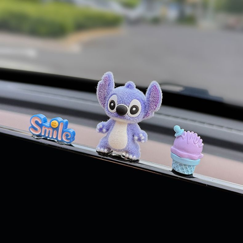 Cute Car Interior Screen Decoration, Car-Mounted Stitch Display Ornament, Doll Toy, New Model 2025