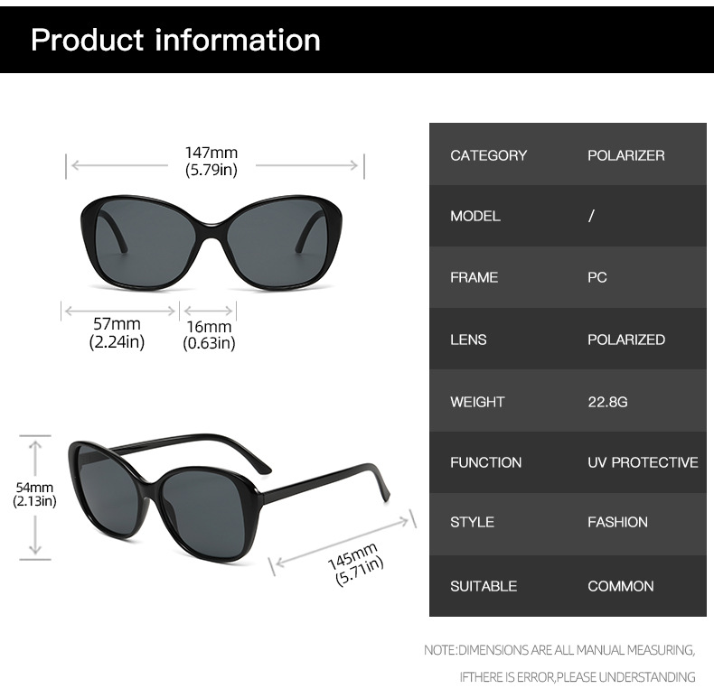 55g Weight Full Frame Glasses Structure Sunglasses Classification Ac, UV400 Protection Lens Material Square Glasses Style Travel, Fishing Occasion Solid Color Pattern All Seasons Season Women's Gender Casual, Elegant, Simple Style Style Casual Elegant Simple Style Solid Color Ac UV400 Protection Square Full Frame Women's Sunglasses 无